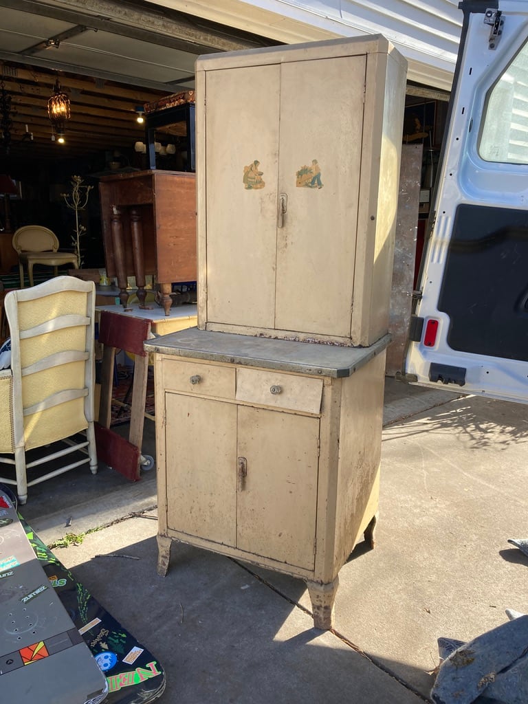 1930's metal kitchen cabinet 