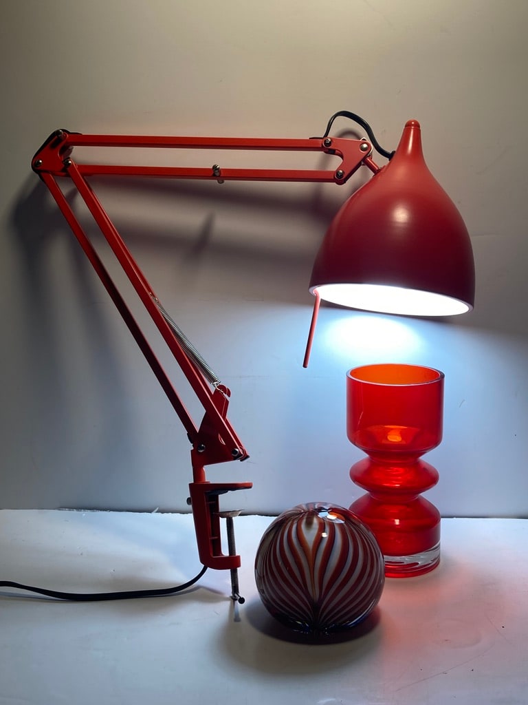 Vintage orange architect lamp 