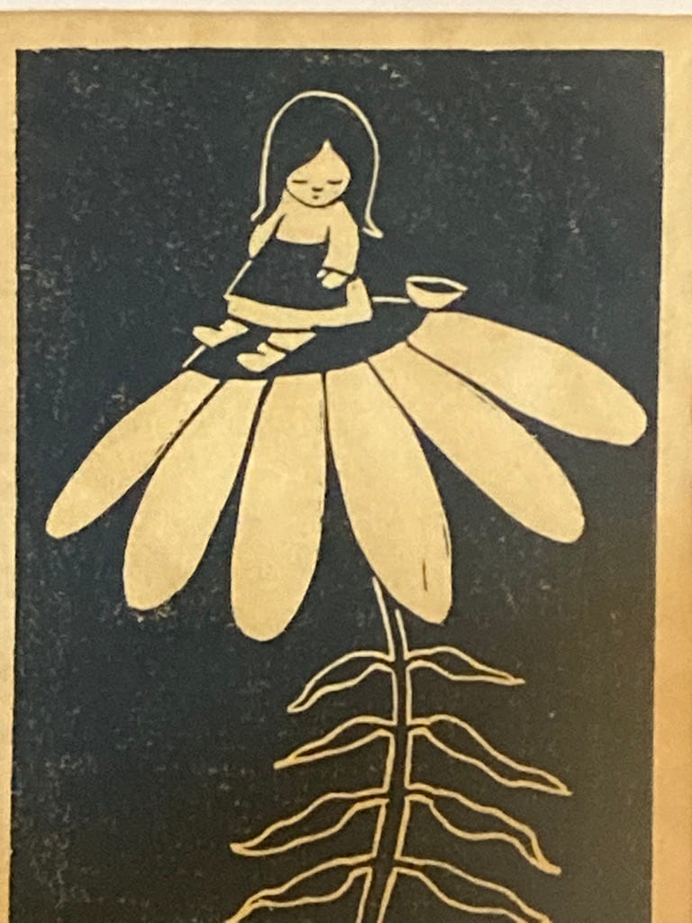 Little miss Muffett wood block 