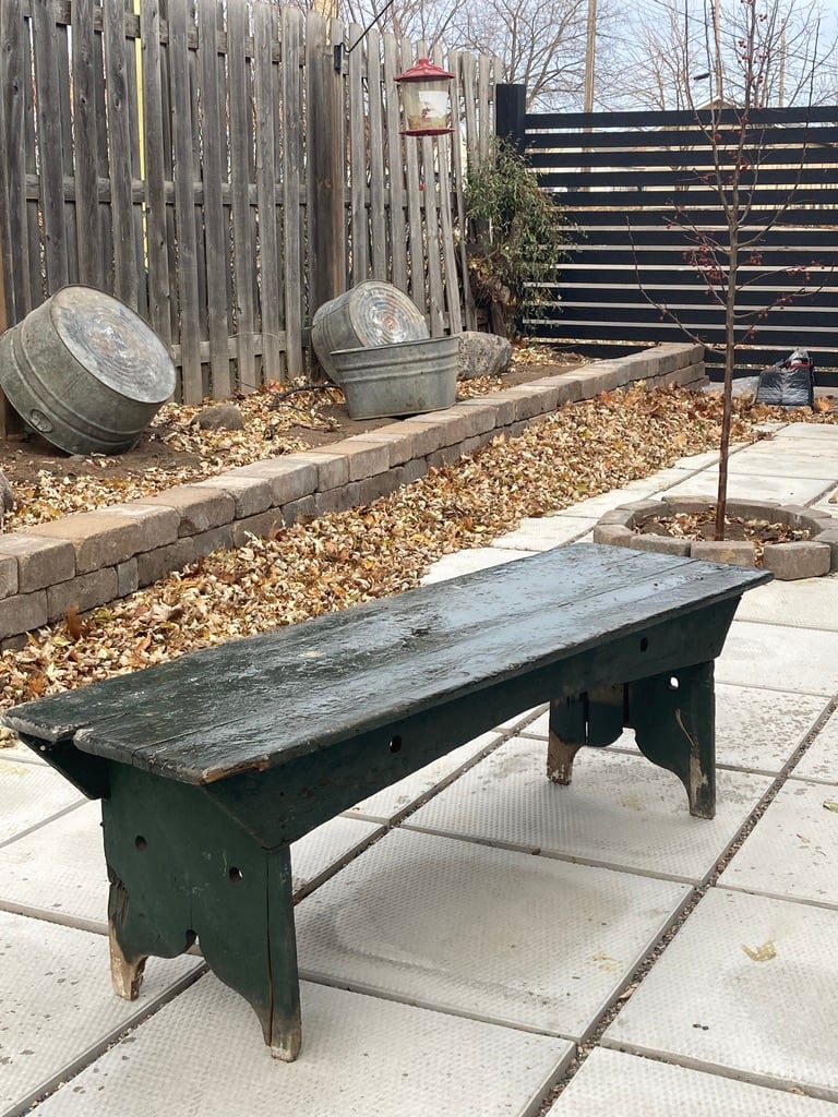 Primitive painted bench 