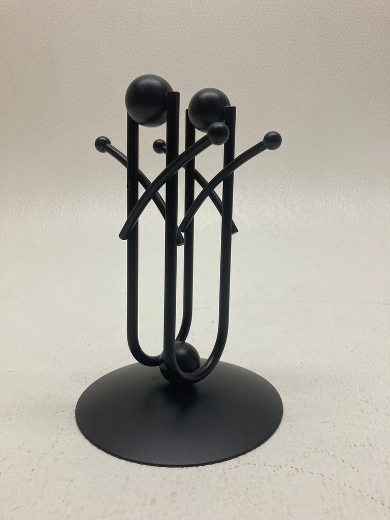 Post modern black metal napkin holder 