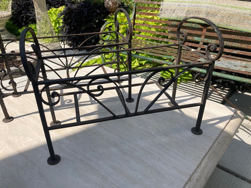 Pair of iron planters 