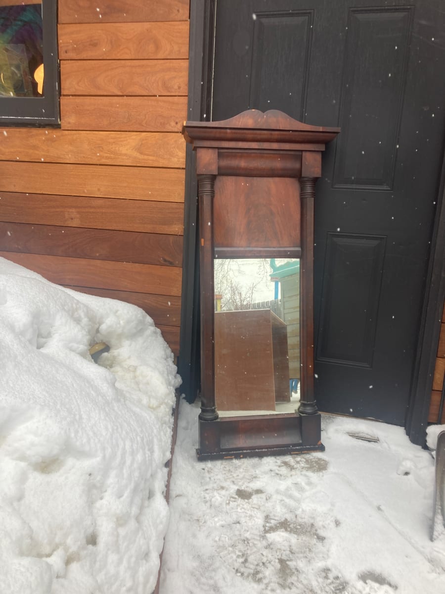 1830's American Empire entry mirror, Image 1.
