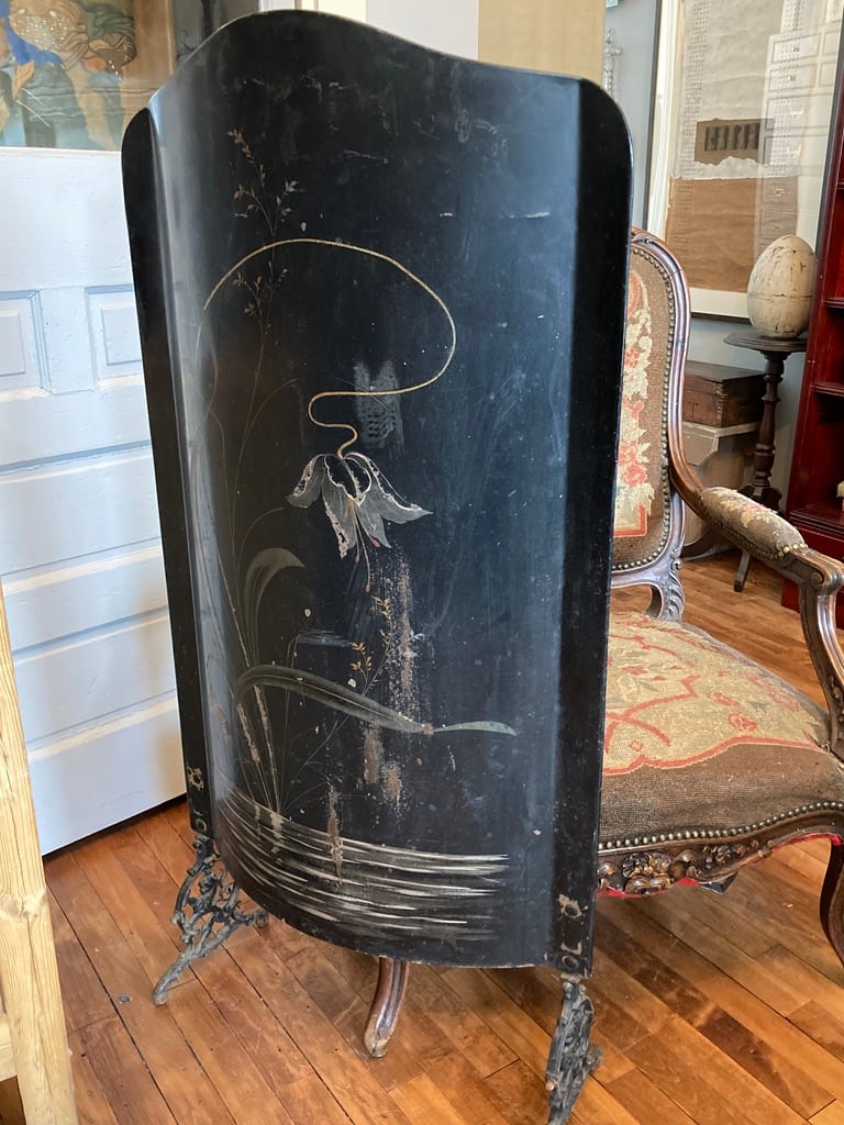 Turn of the century European fireplace screen 