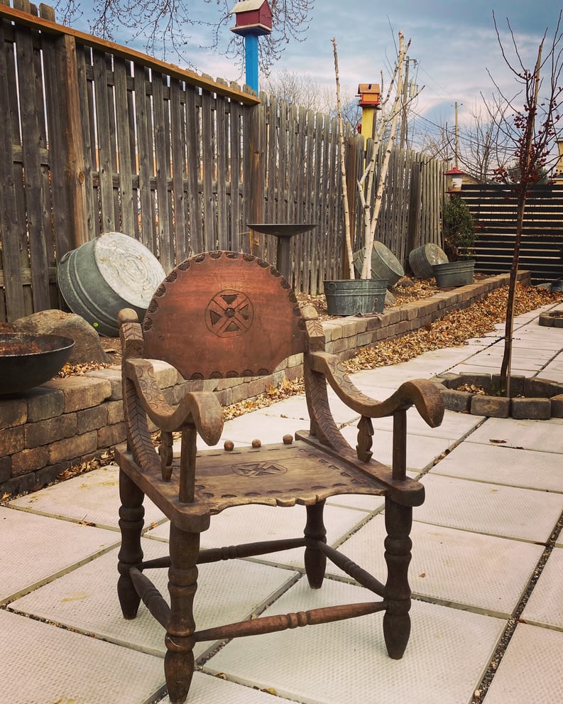 Hand carved antique arm chair 