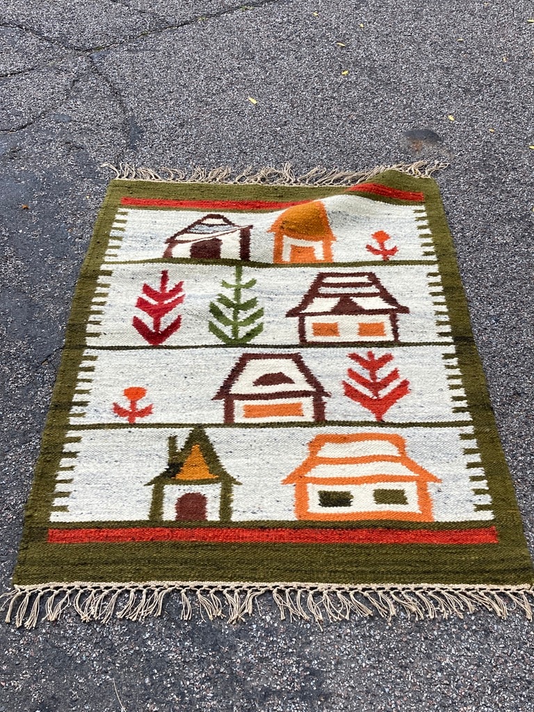 Vintage woven area rug 