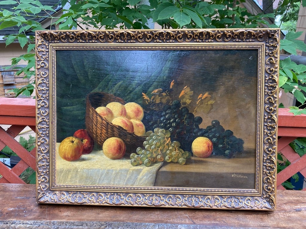 Framed original still life traditional oil painting 