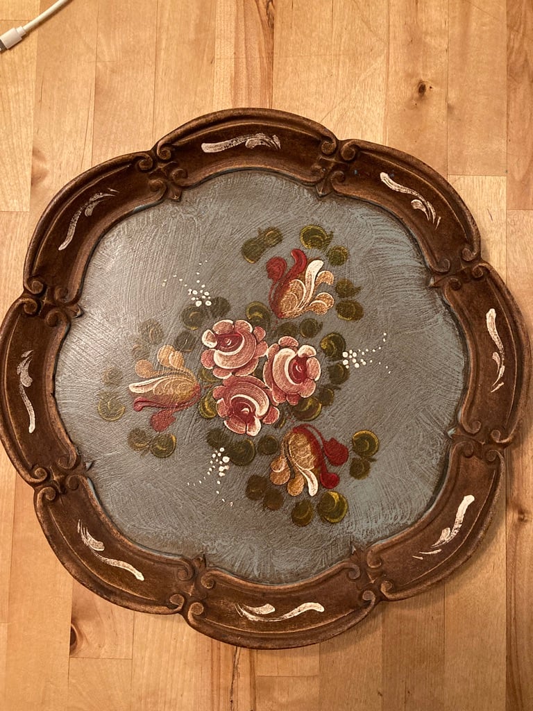 Rosemaled serving plate 