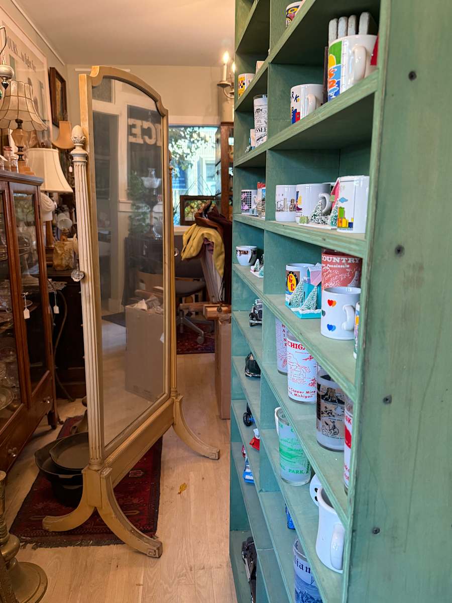 Painted cheval mirror 