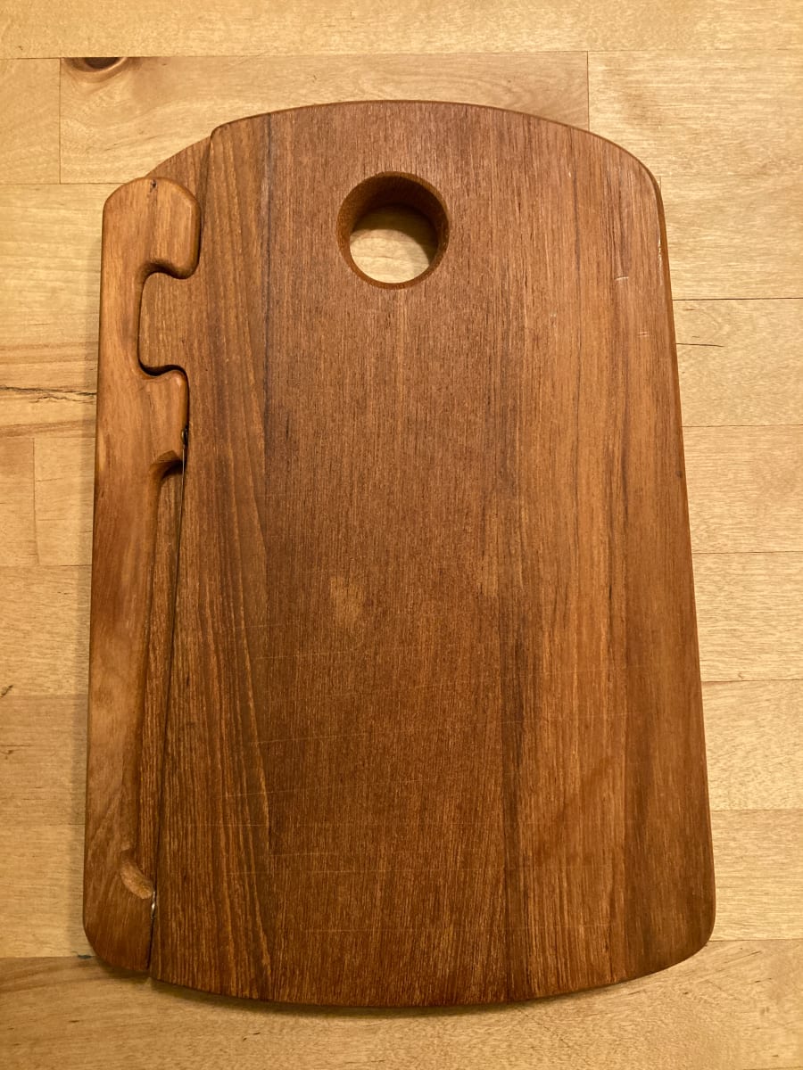 Mid century modern cheese board and cutter 