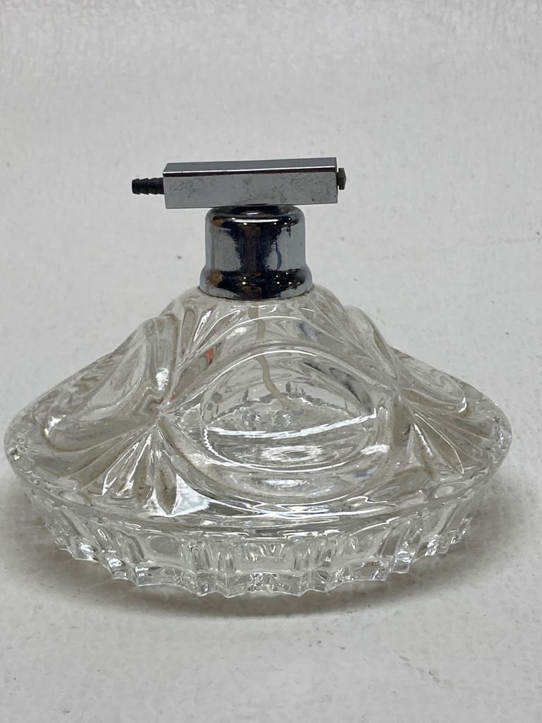 Art Deco clear perfume bottle 