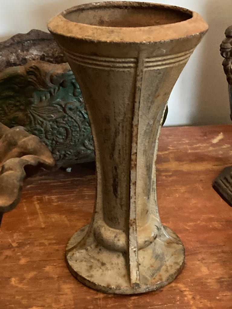 small vintage French iron vase 