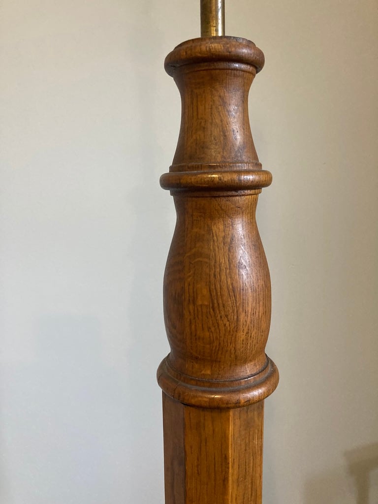 Solid oak floor lamp 