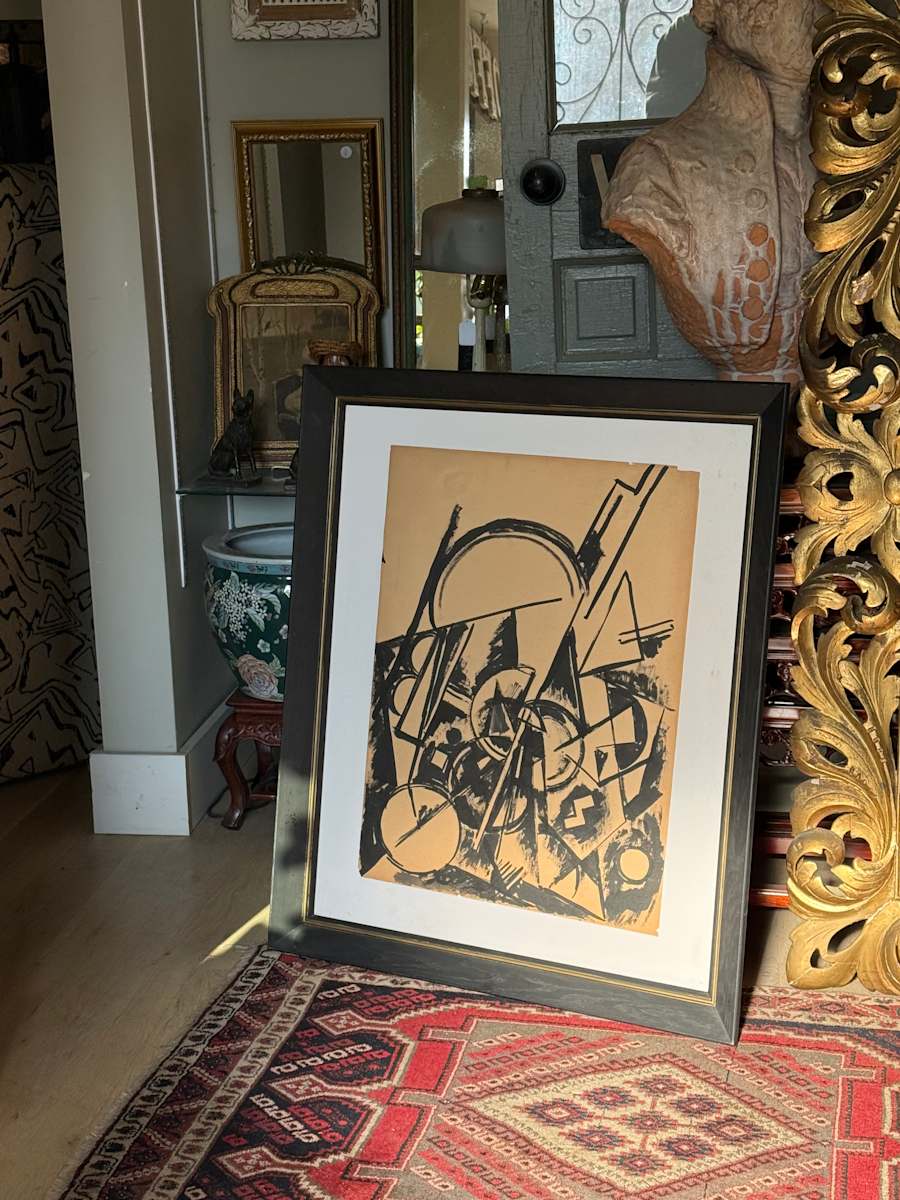 Modern expressionist black and white mono print, Image 3.