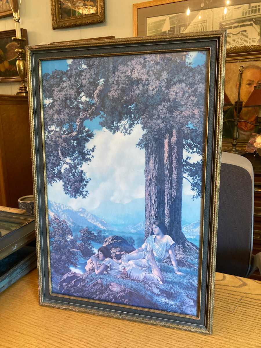 vintage framed Maxfield Parrish lithograph "Hilltop" 