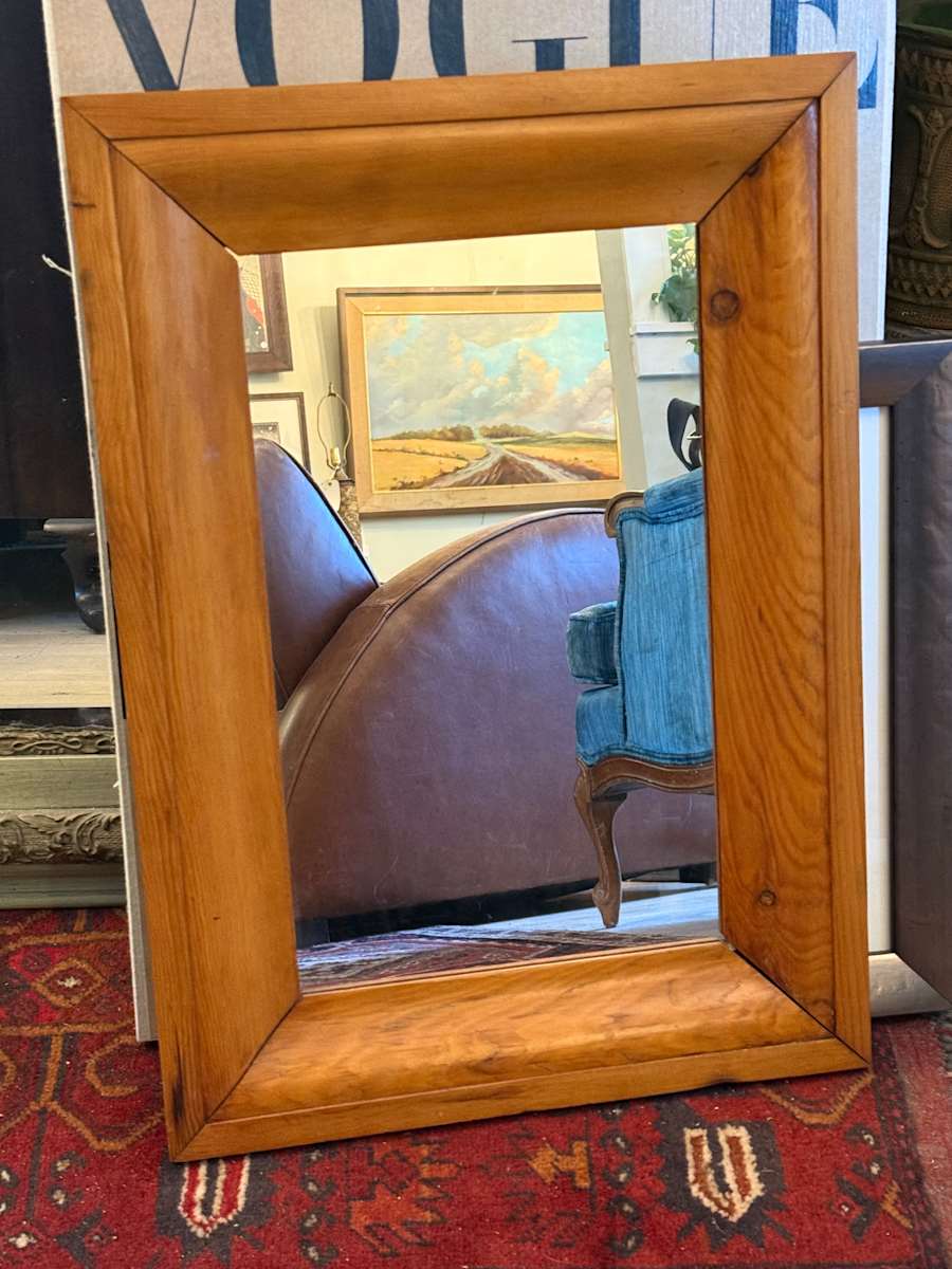Framed primitive pine mirror, Image 1.