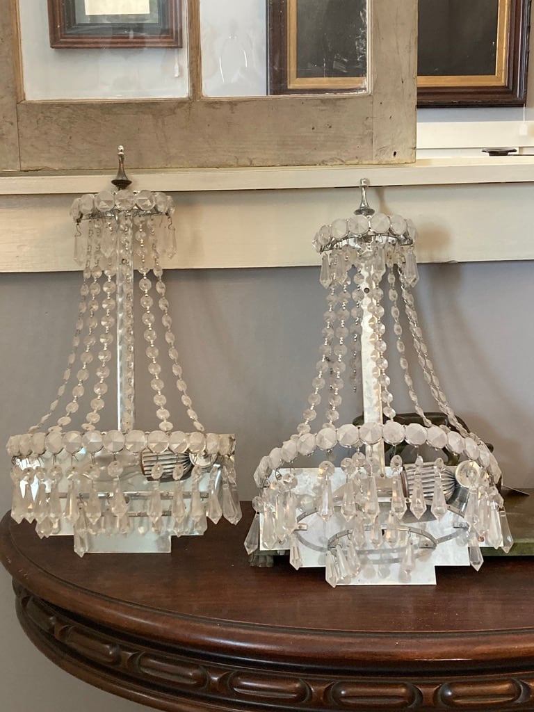 Pair of vintage crystal sconces 