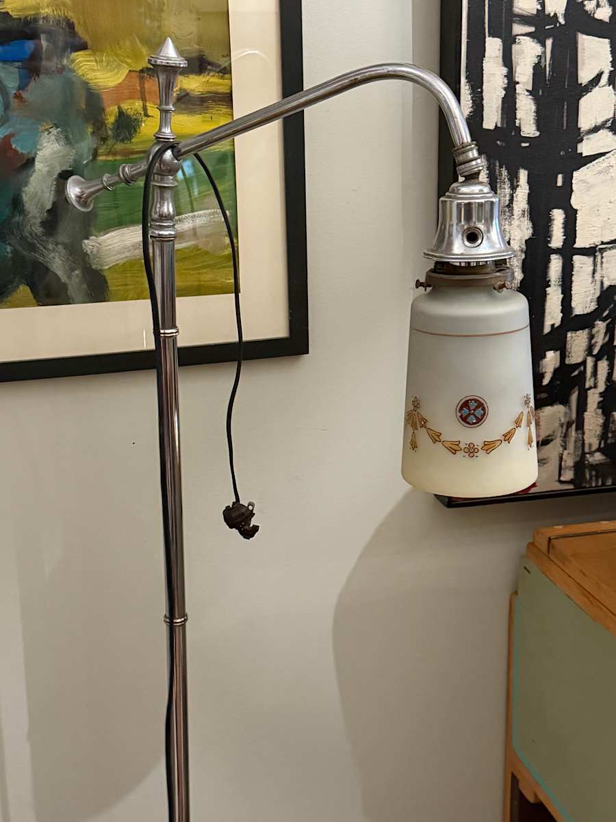 Art Deco chrome bridge lamp 
