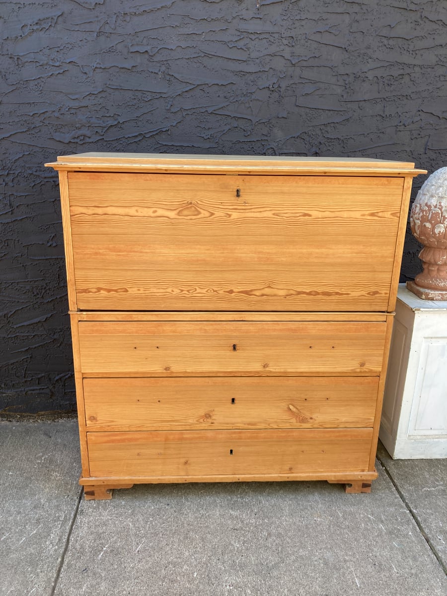 Swedish pine drop front desk 