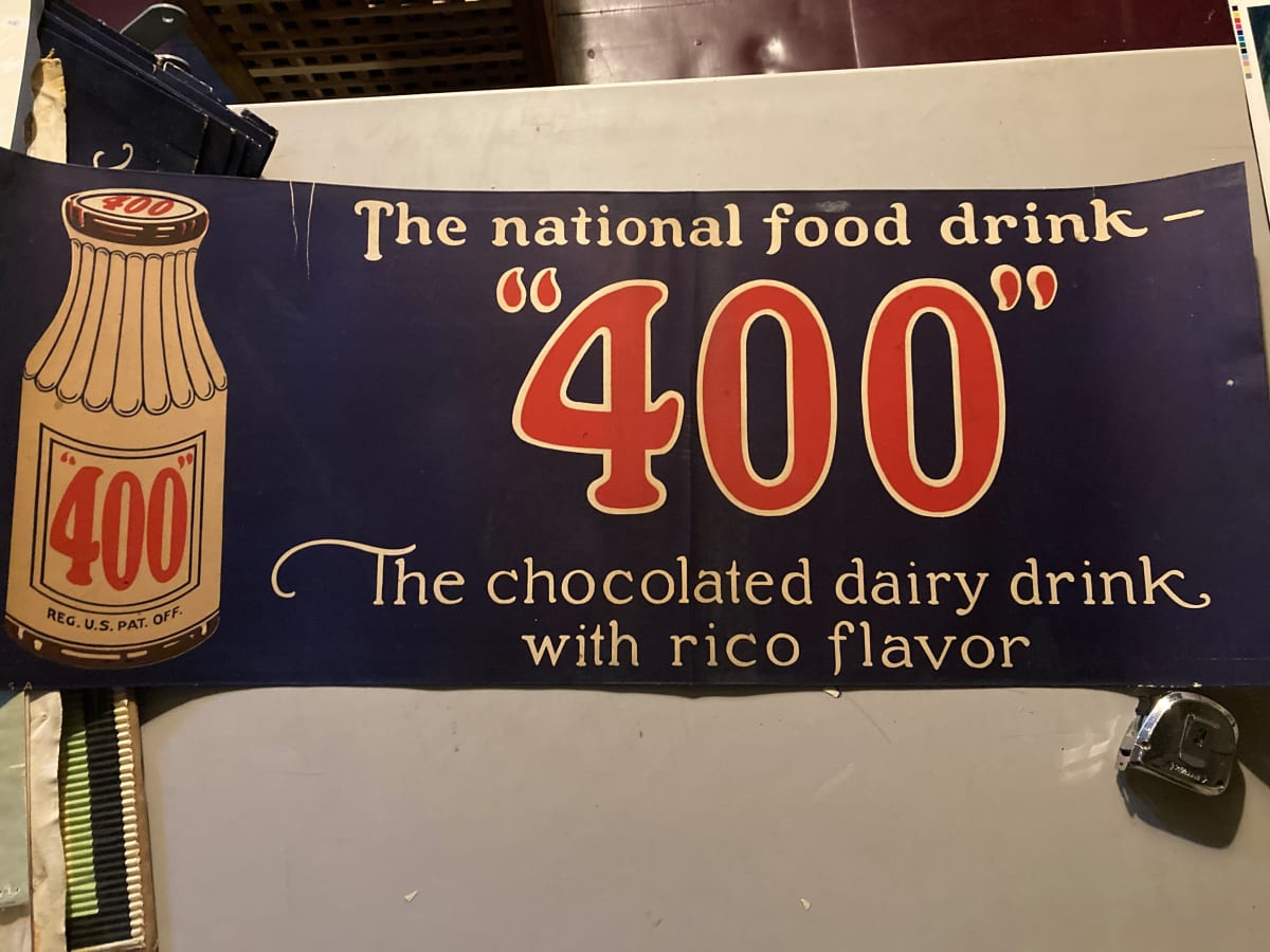 Unframed "400" Chocolate drink "NEW" OLD stock advertisement 