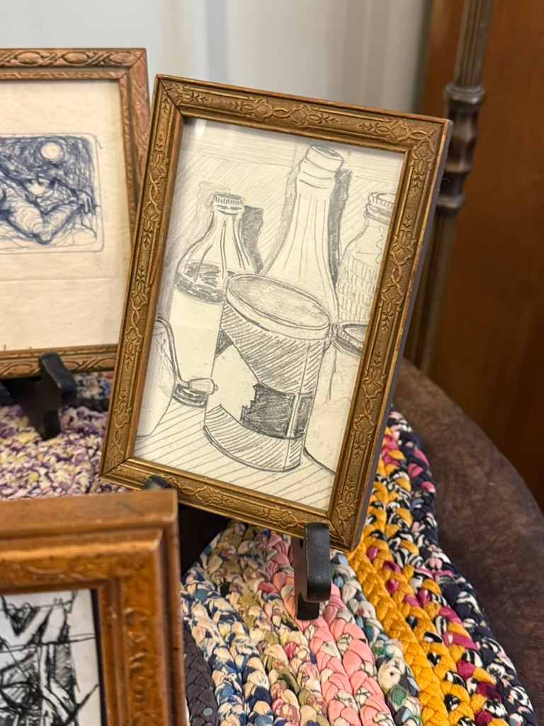 Framed mini original pencil still life 