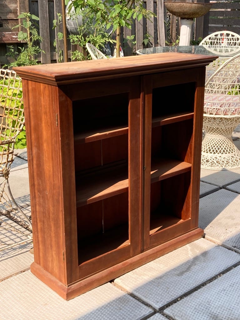 vintage walnut wall cupboard 