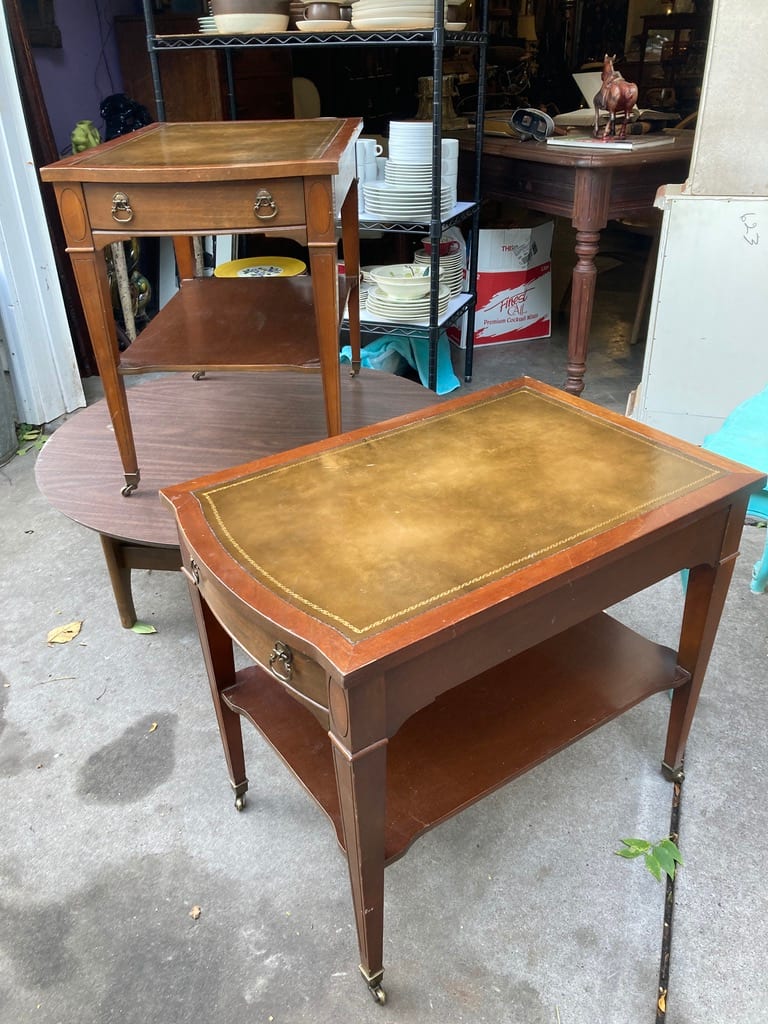 Pair of mahogany end tables 