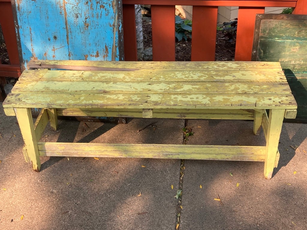 painted primitive bench 