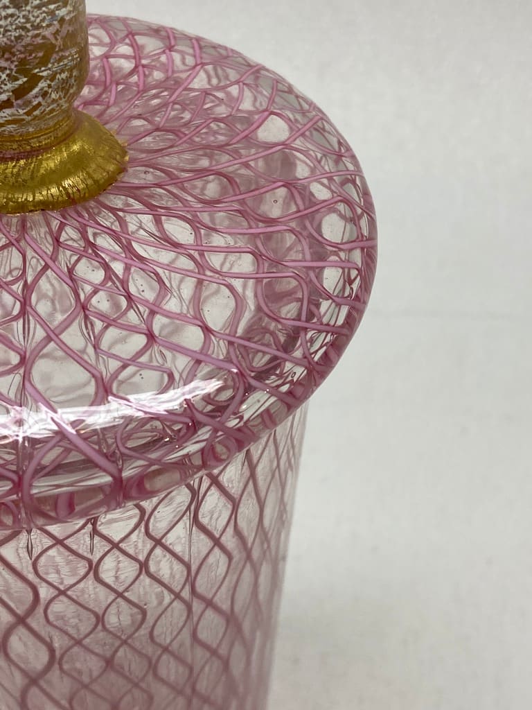 1950's Venetian art glass pink vase 