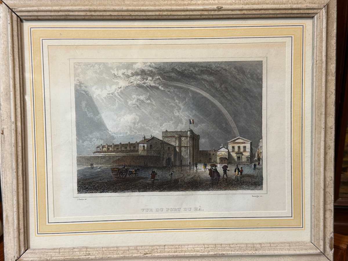 Hand colored engraving circa 1860's ~ Vue Du Fort Du HA 