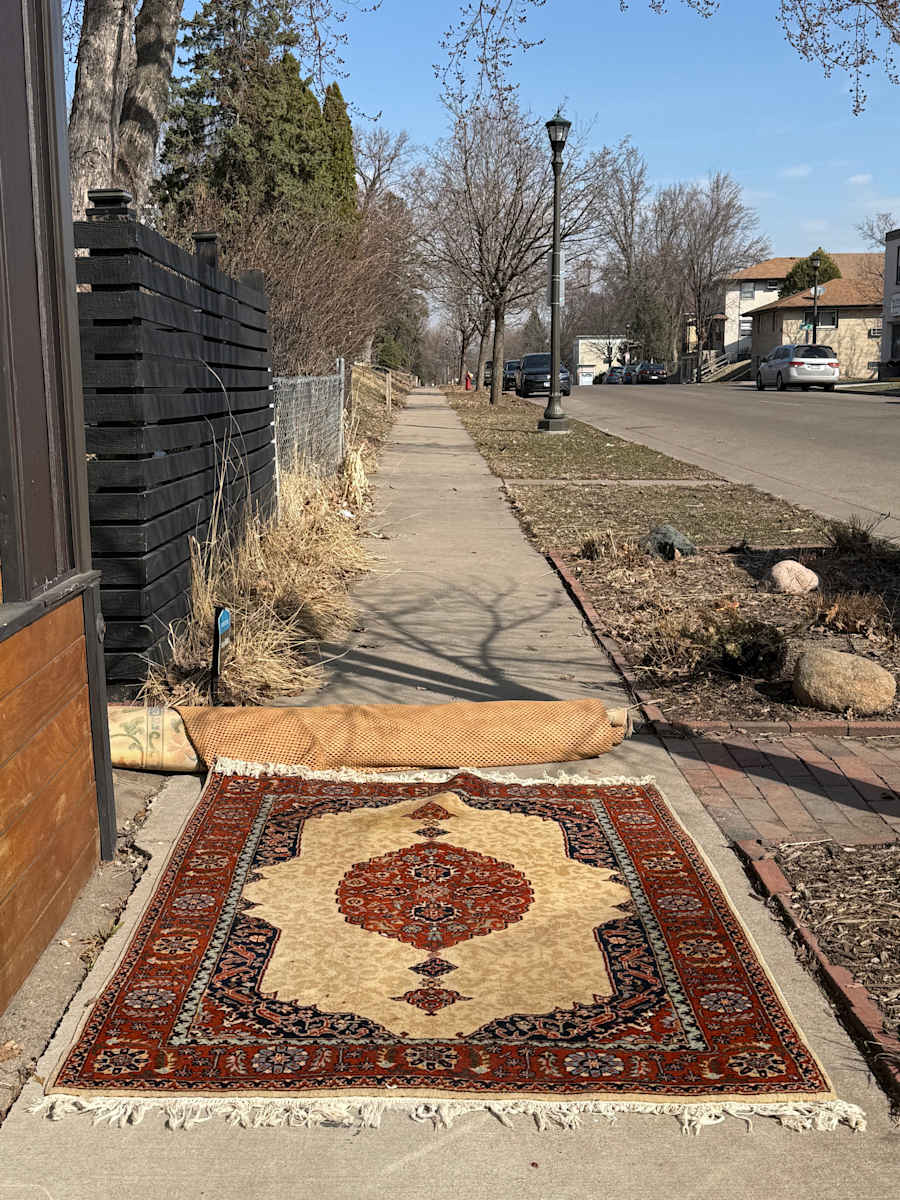 Hand made wood rug, Image 3.