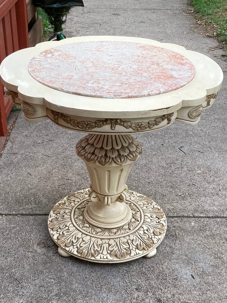 Round marble top table 