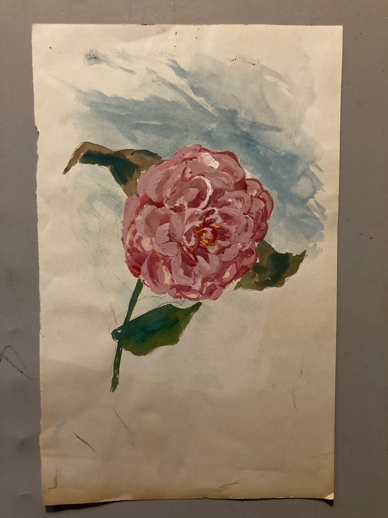 Unframed Elizabeth Grant watercolor carnation 