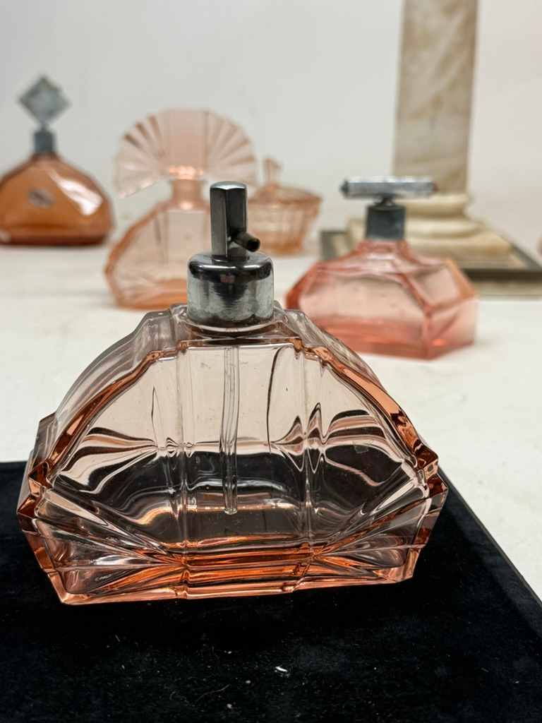 Art Deco pink perfume bottle 