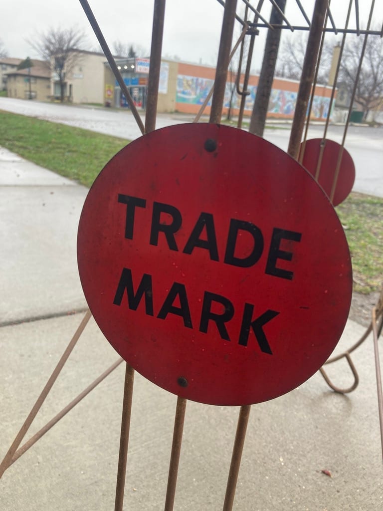 Vintage Trade Mark metal store display 