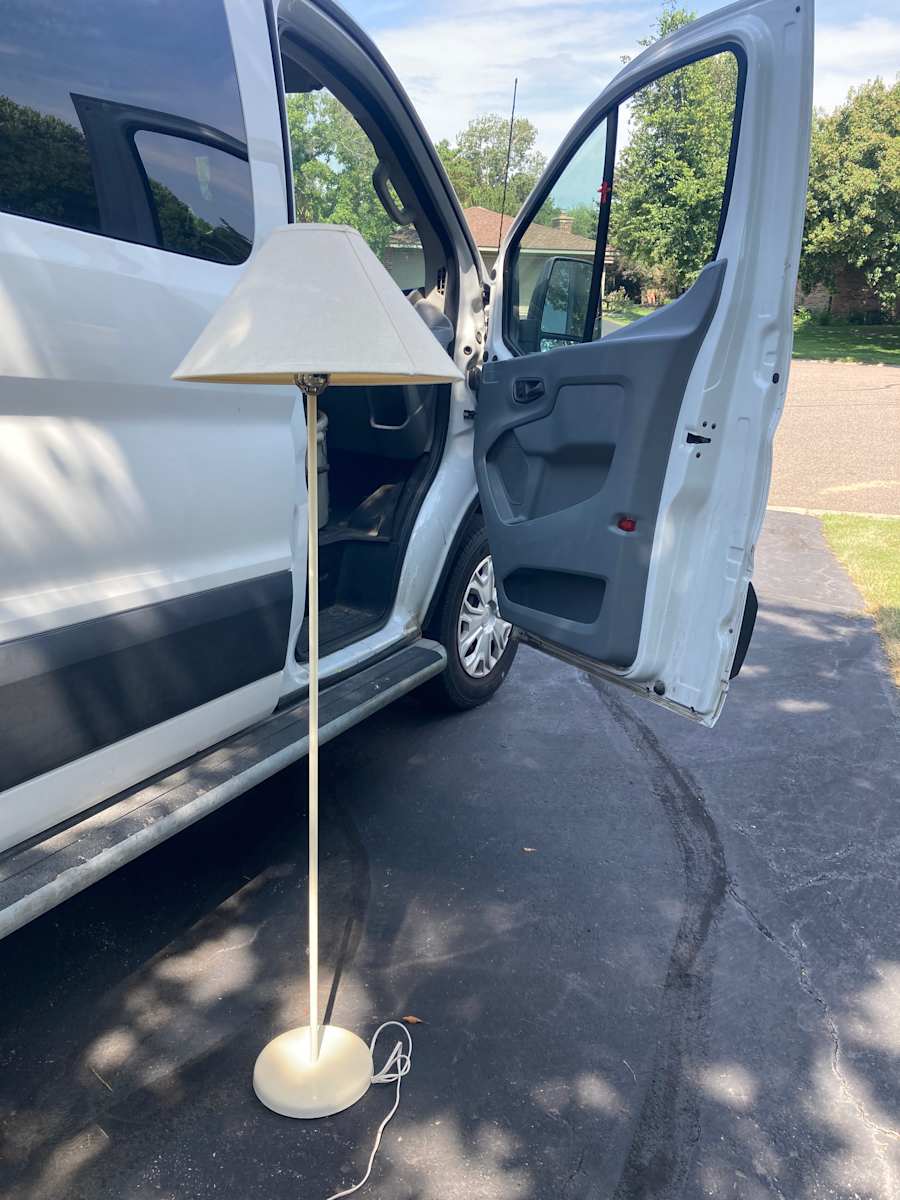 Modern white metal floor lamp 