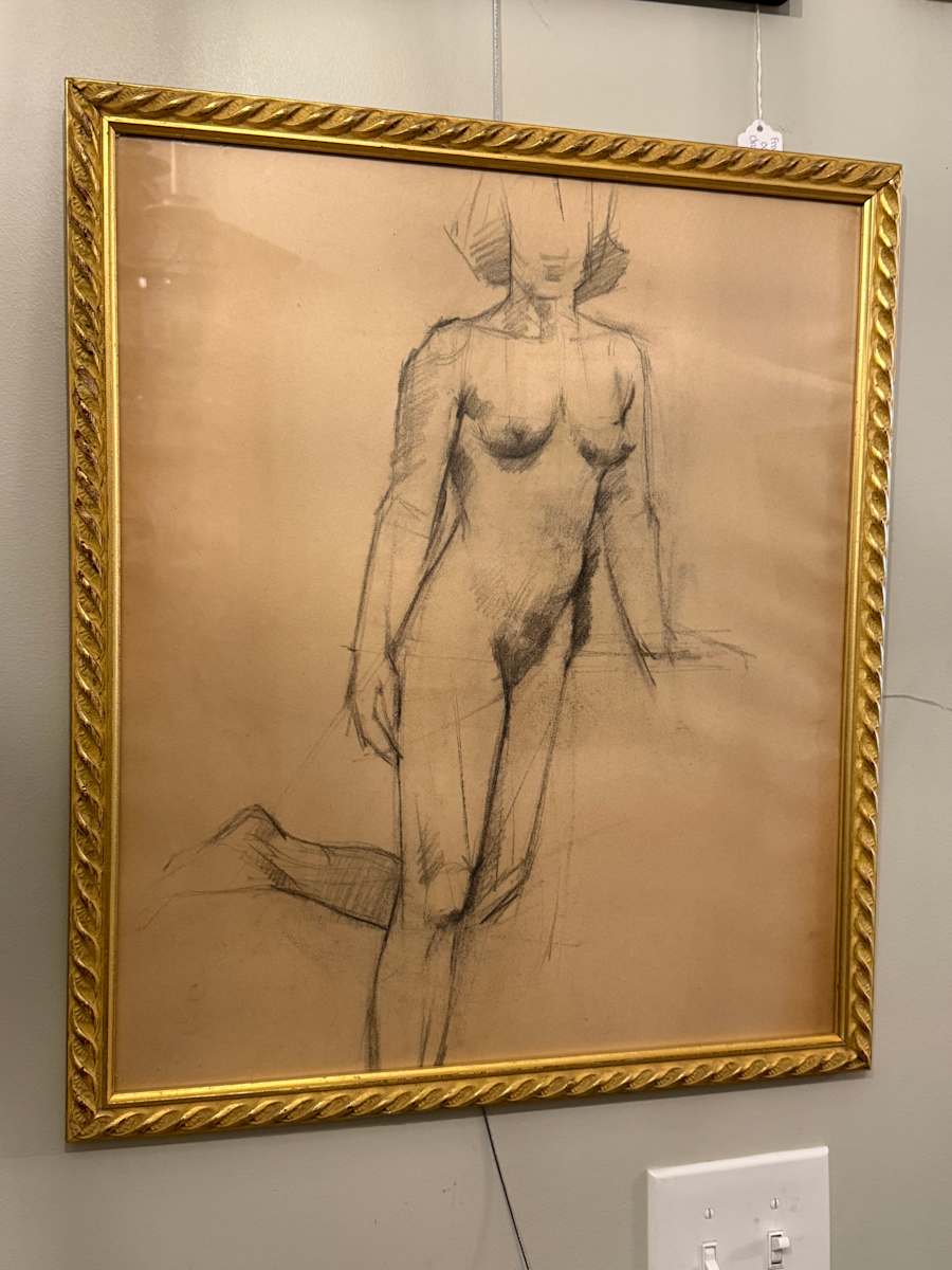 Framed nude sketch, Image 1.