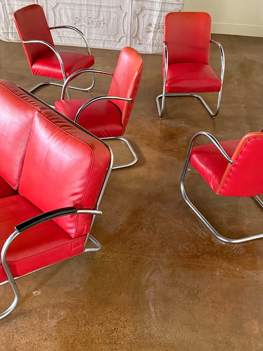 Wolfgang Hoffman Art Deco chrome chair, Image 3.