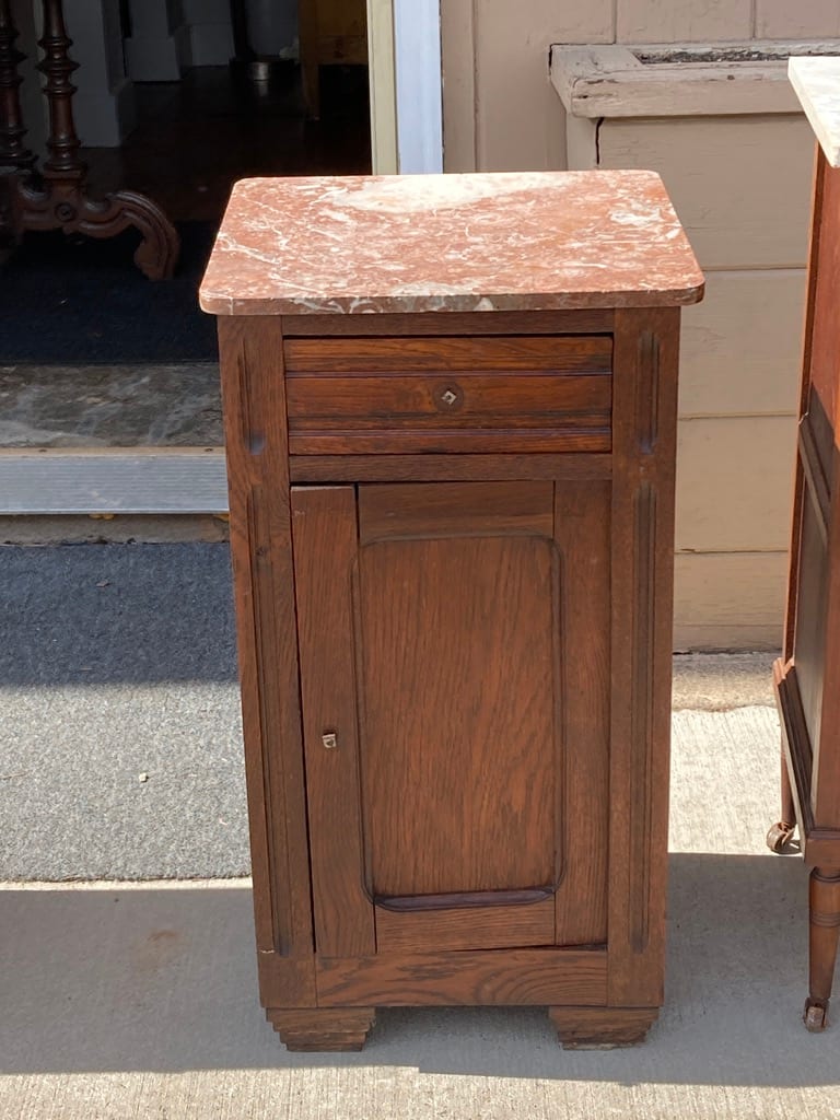 French Art Deco marble topped night stand 