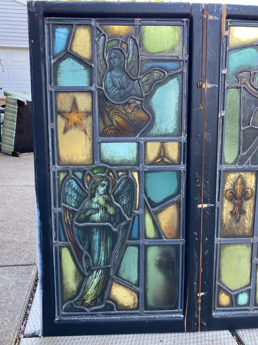 Hand painted stained glass window 