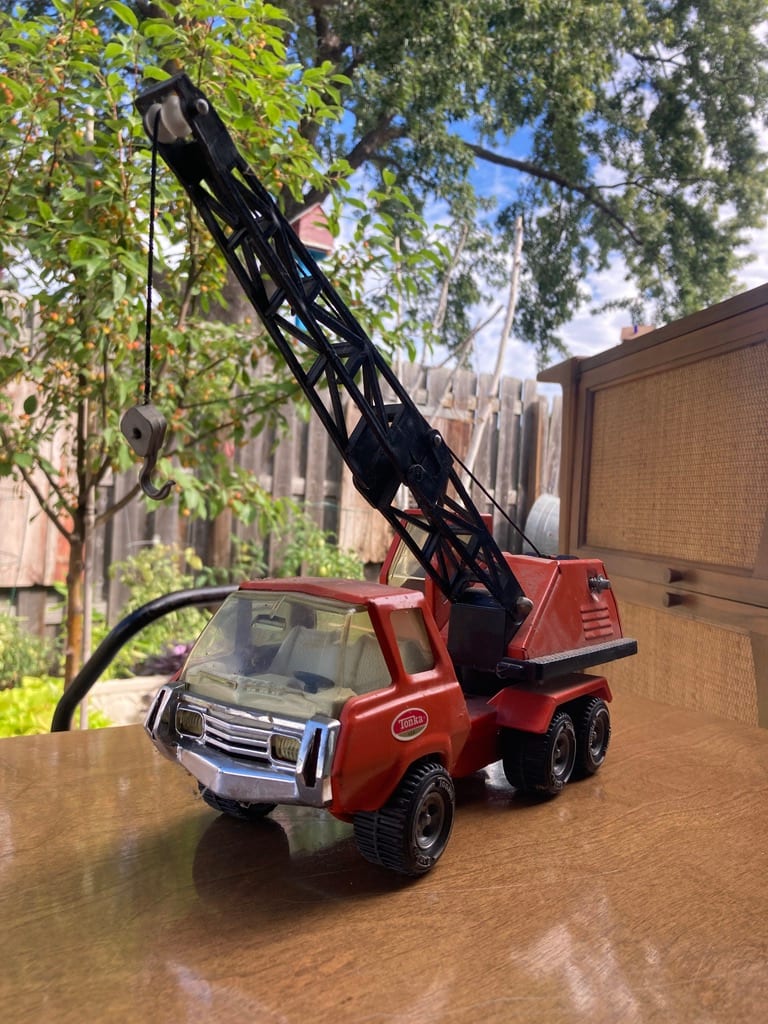 vintage TONKA orange crane 