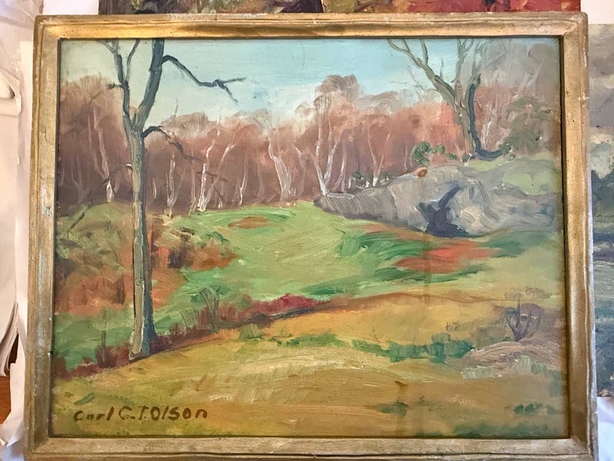 Carl G. T. Olson original oil painting on board landscape SD18 
