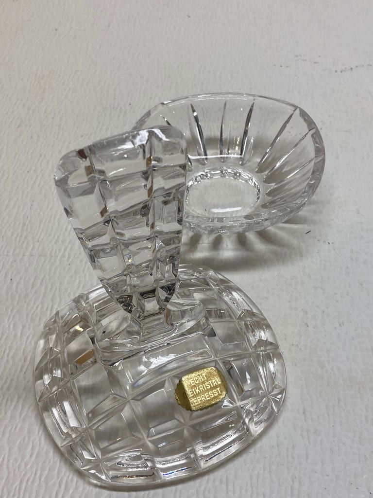 vintage clear glass Art Deco perfume bottle 
