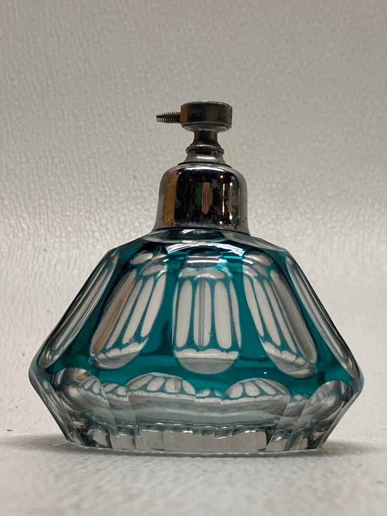 turquoise cut to clear perfume bottle by Perfume 