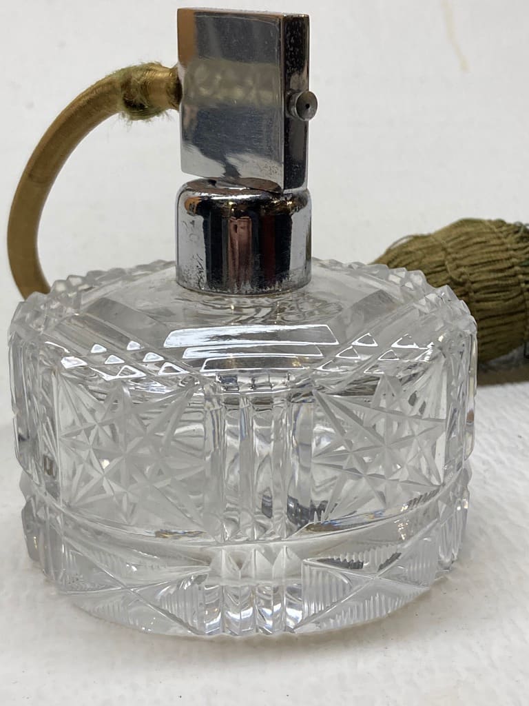 hand cut vintage atomizer perfume bottle 