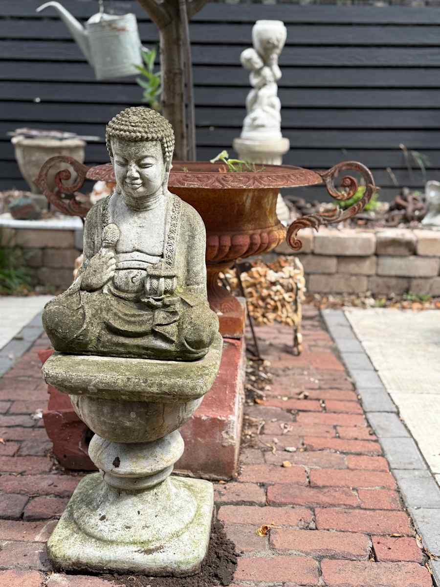 Garden cement buddah, Image 1.