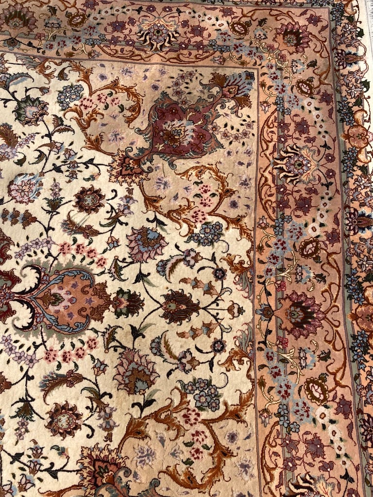 Hand tied oriental rug (wool and silk) 