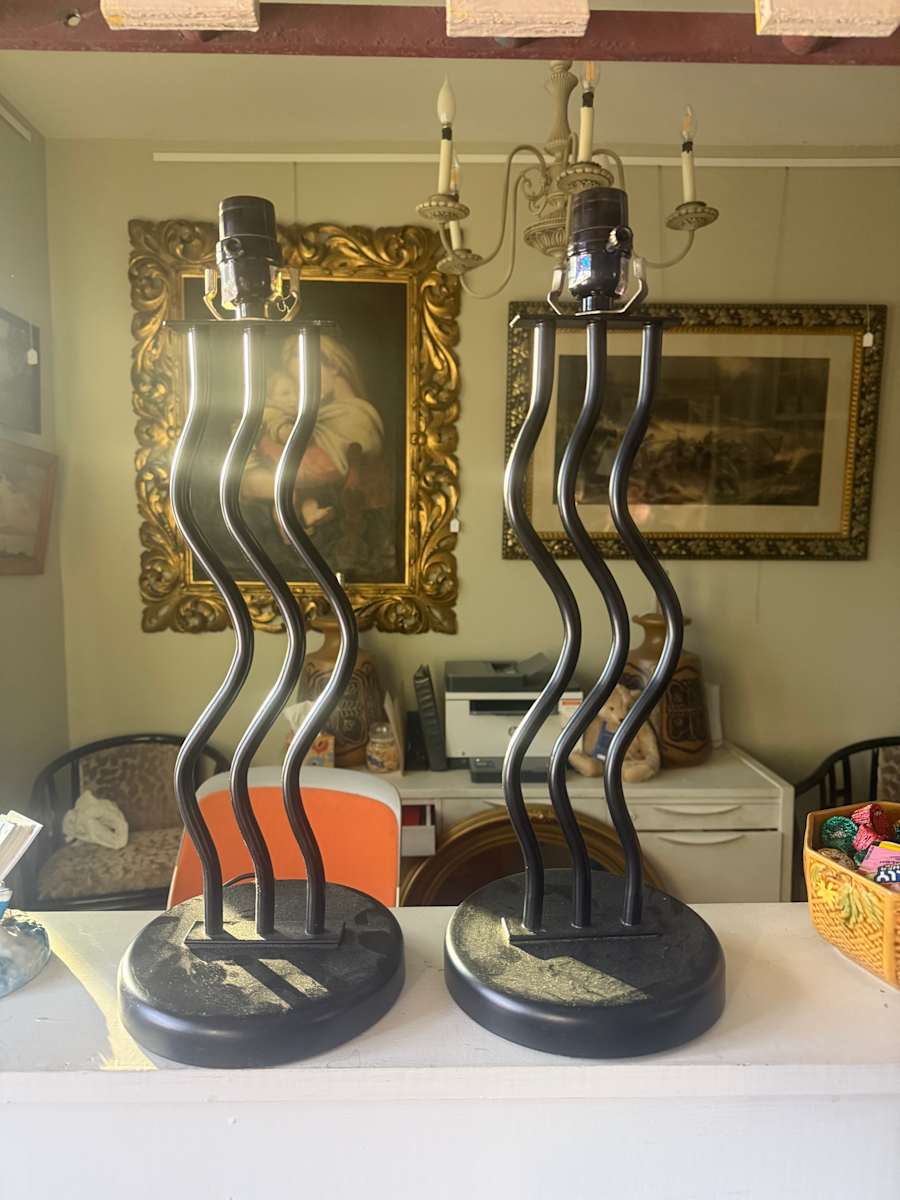 Post modern squiggle table lamps 