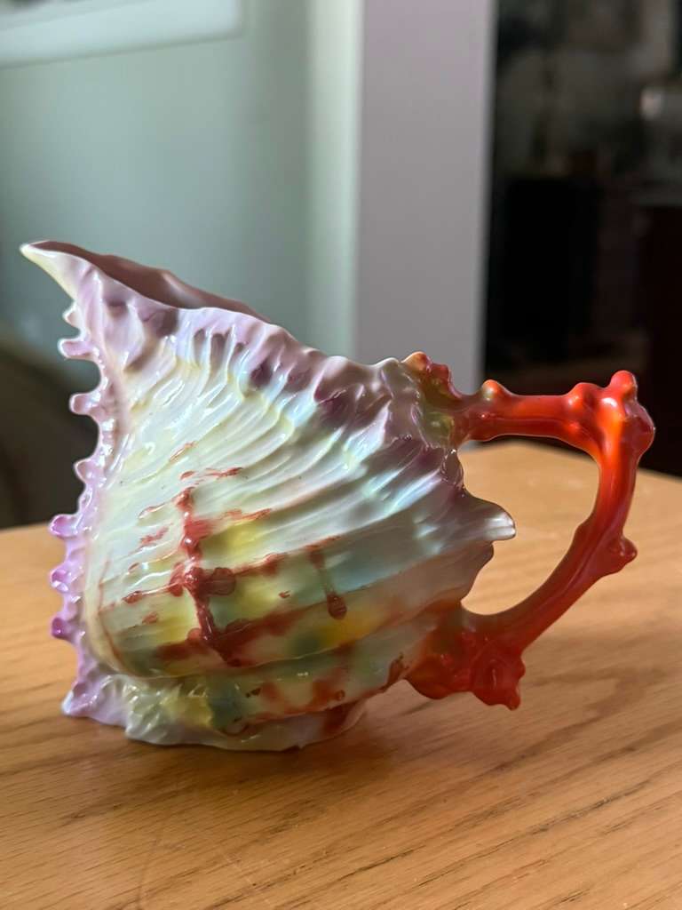 vintage German porcelain shell creamer, Image 1.