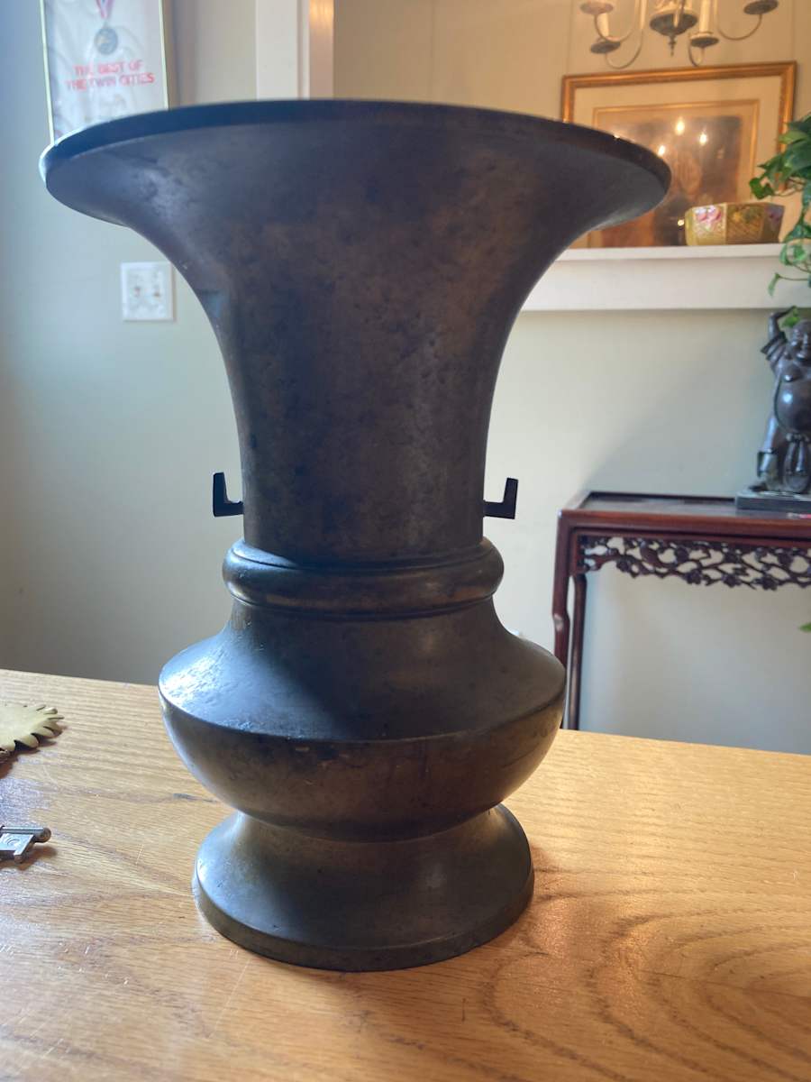 Japanese Brass alter vase 